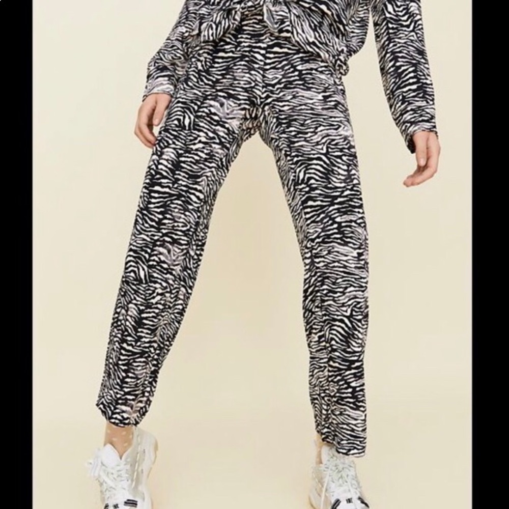 Little Moon Zebra print flared pants